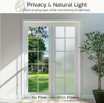 Decoratief | Premium | Statisch| Ribbelglas | Mat