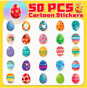 Cartoon Eitjes Stickers