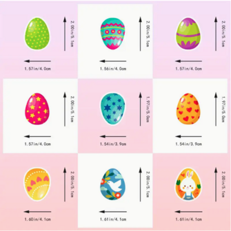 Cartoon Eitjes Stickers