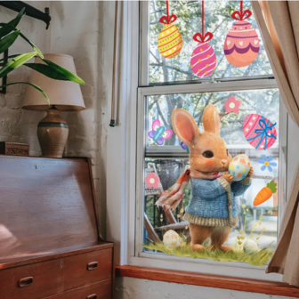 Paashaas met Sjaal Raamsticker