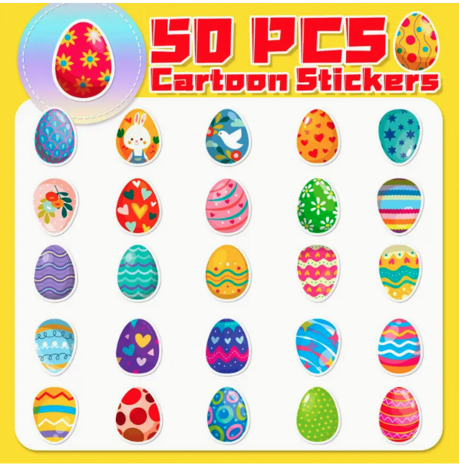 Cartoon Eitjes Stickers