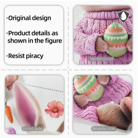 Pink Paashaas Raamsticker