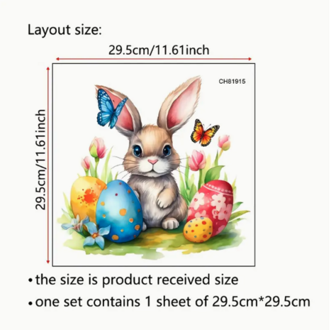 Paashaas en Ei Muursticker