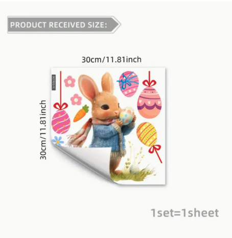 Paashaas met Sjaal Raamsticker